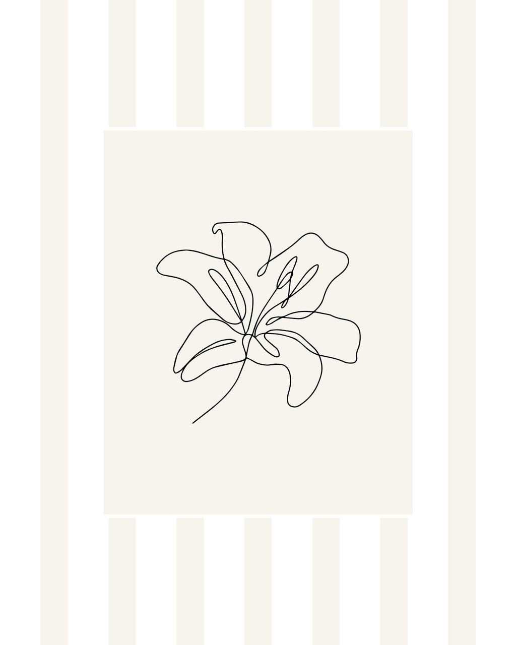 Flower Line Art Print | Minimalist Coastal Wall Art