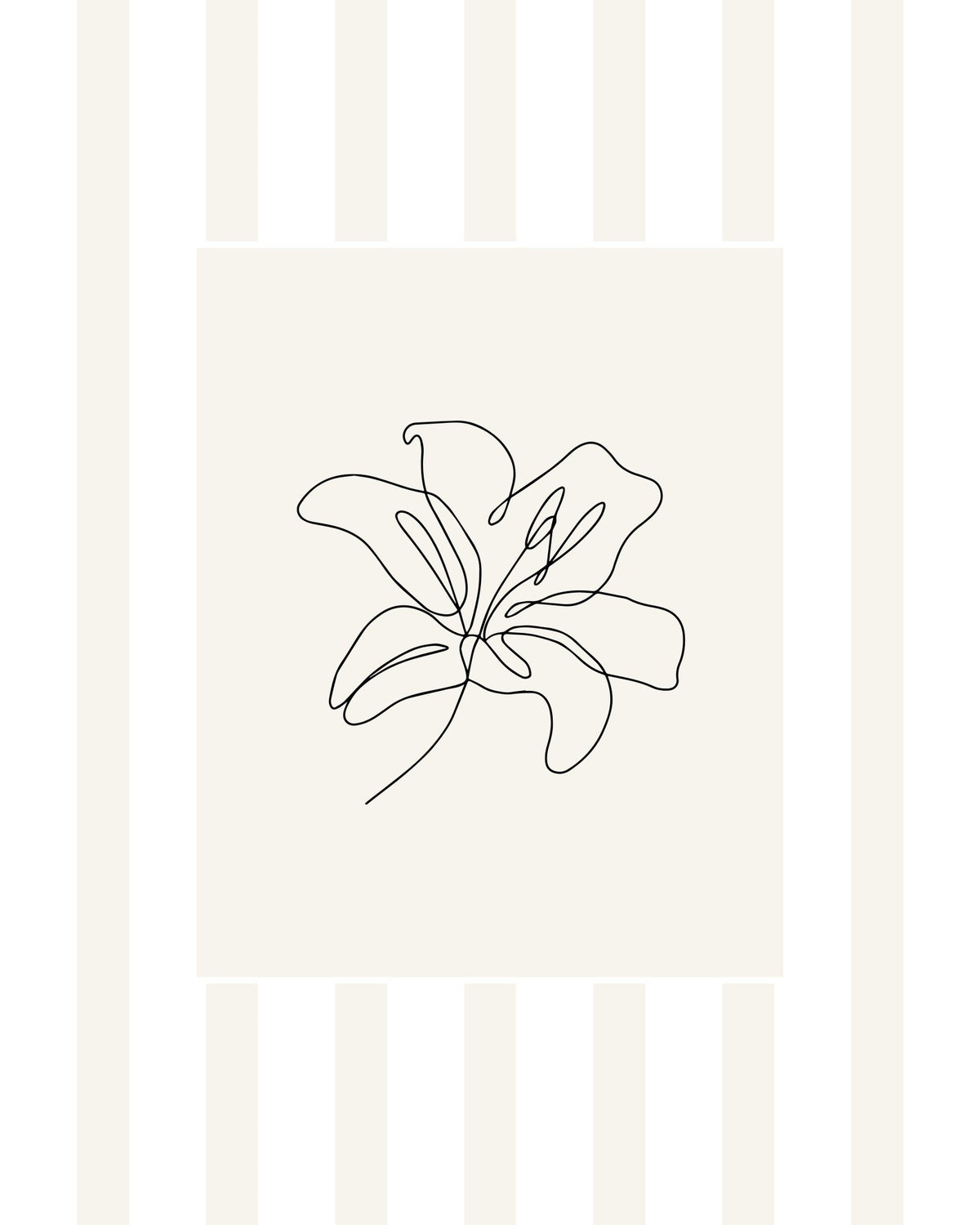 Flower Line Art Print | Minimalist Coastal Wall Art