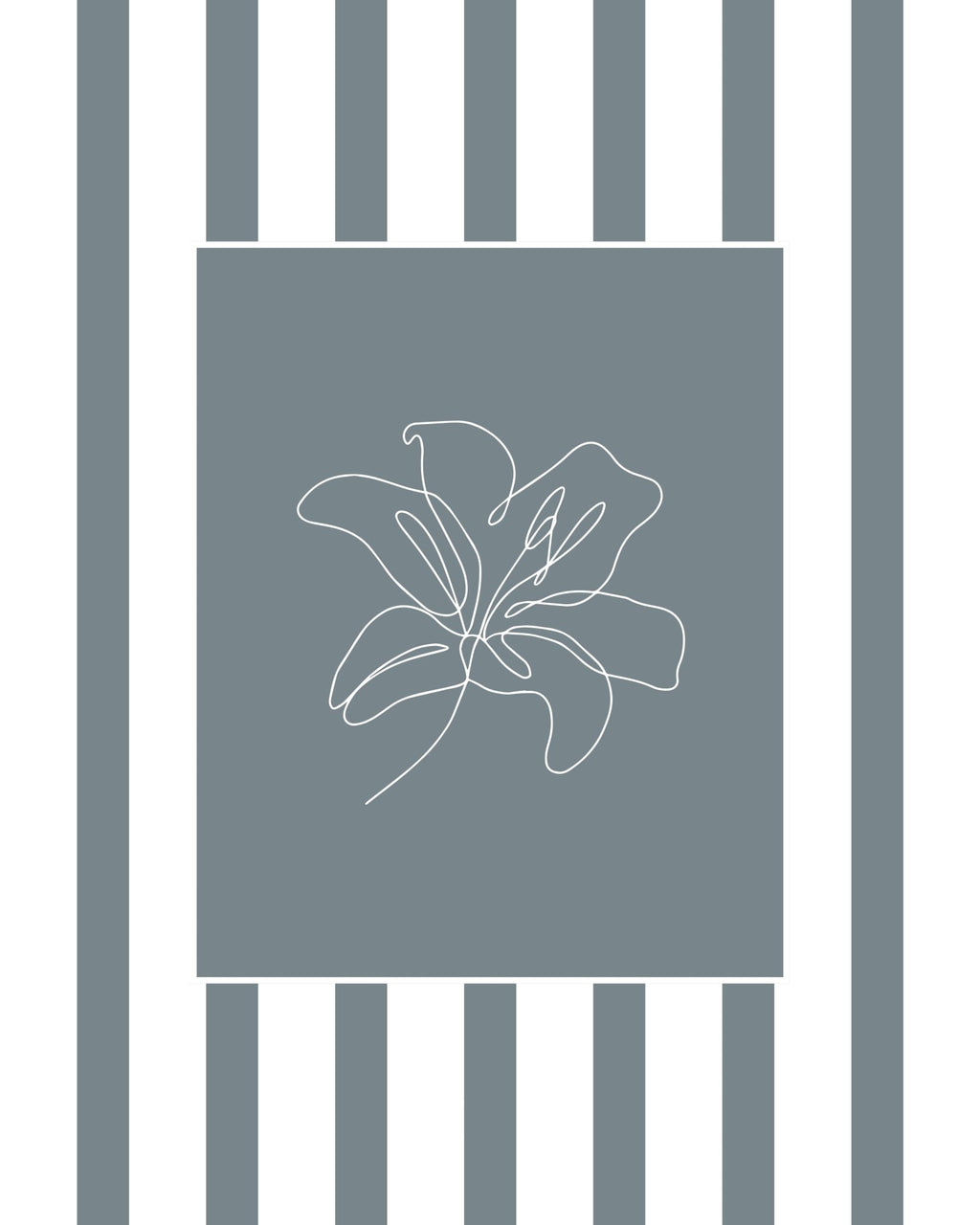 Flower Line Art Print | Minimalist Coastal Wall Art
