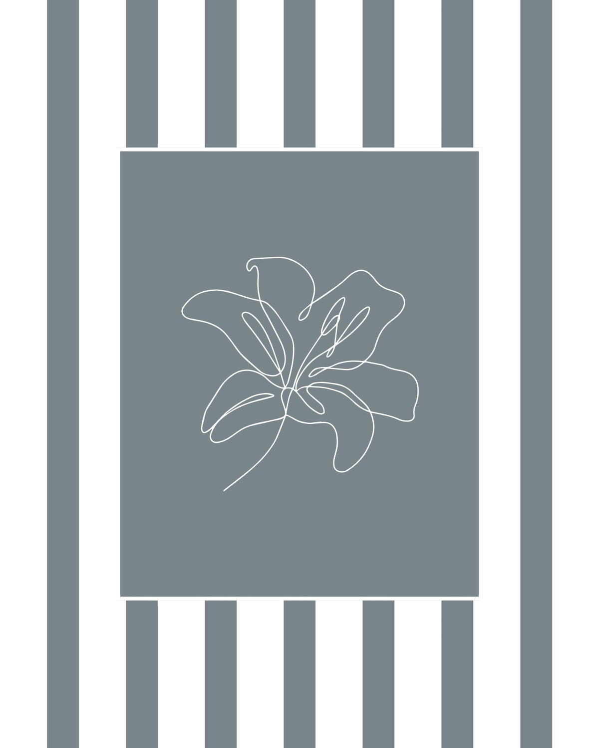 Flower Line Art Print | Minimalist Coastal Wall Art