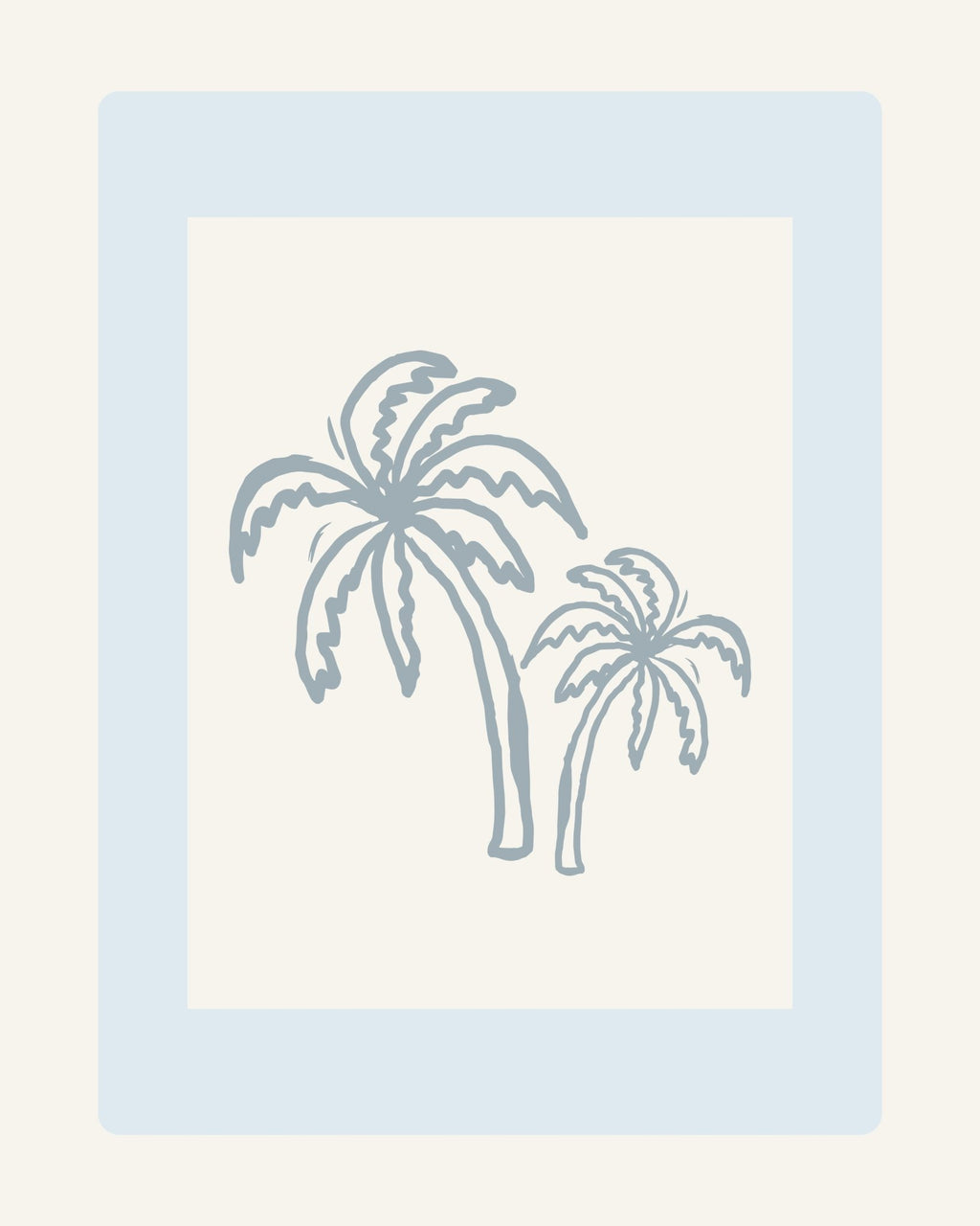 Palm Tree Line Art Print | Coastal Wall Art