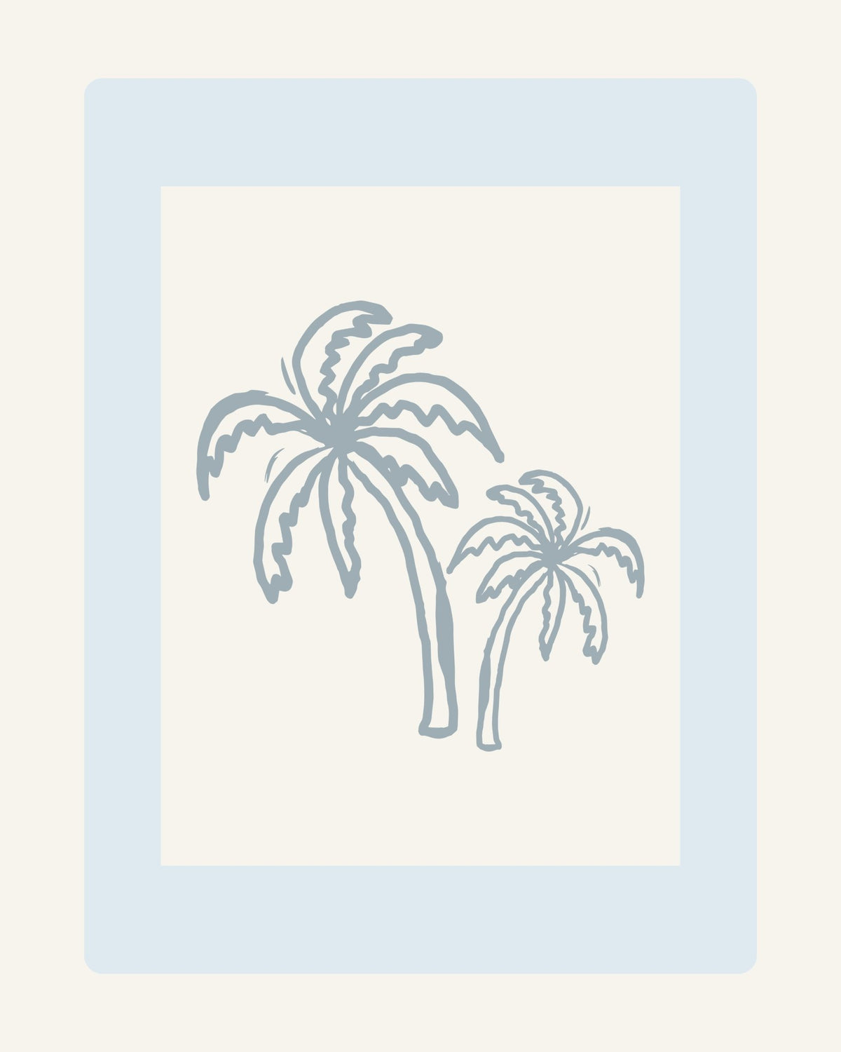 Palm Tree Line Art Print | Coastal Wall Art