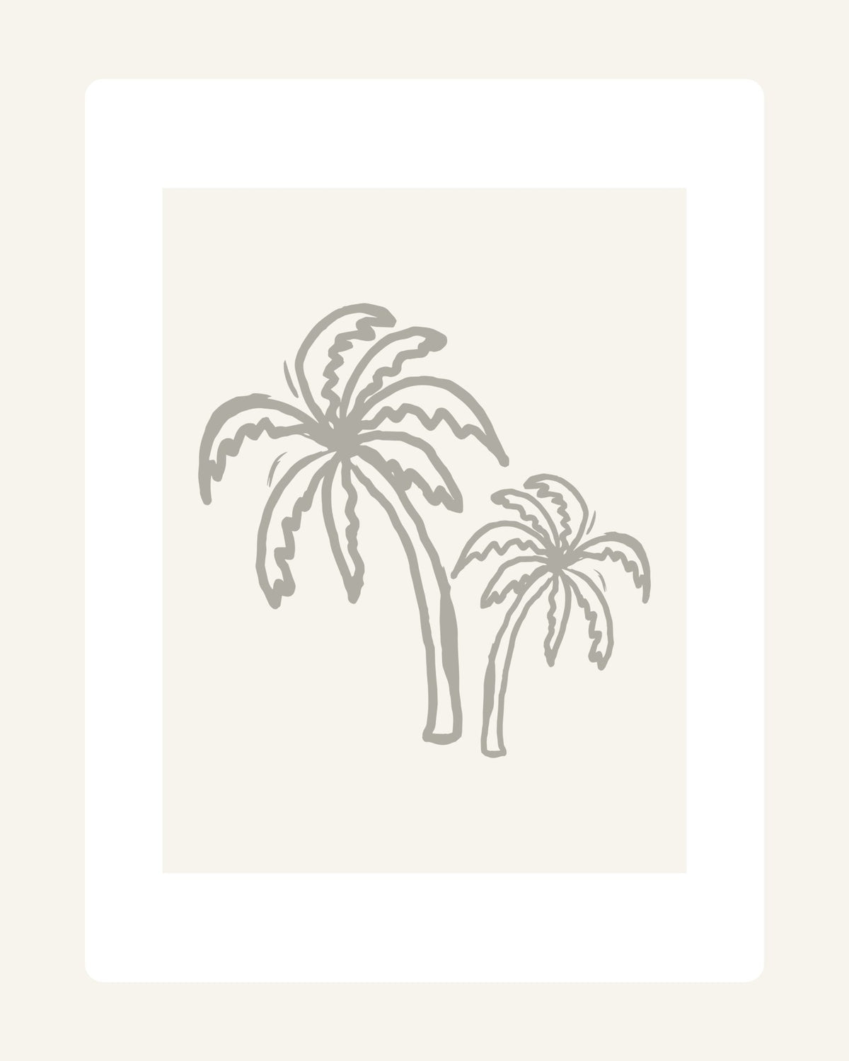 Palm Tree Line Art Print | Coastal Wall Art