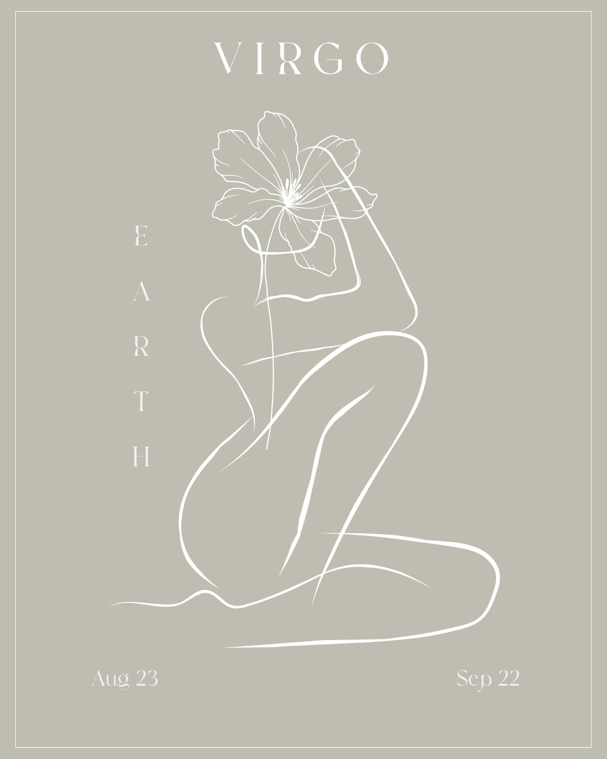 Virgo Zodiac Print | Minimalist Line Art Wall Art