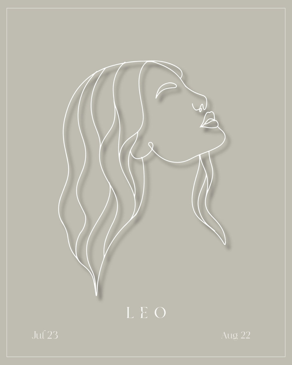 Leo Zodiac Print | Minimalist Line Art Wall Art