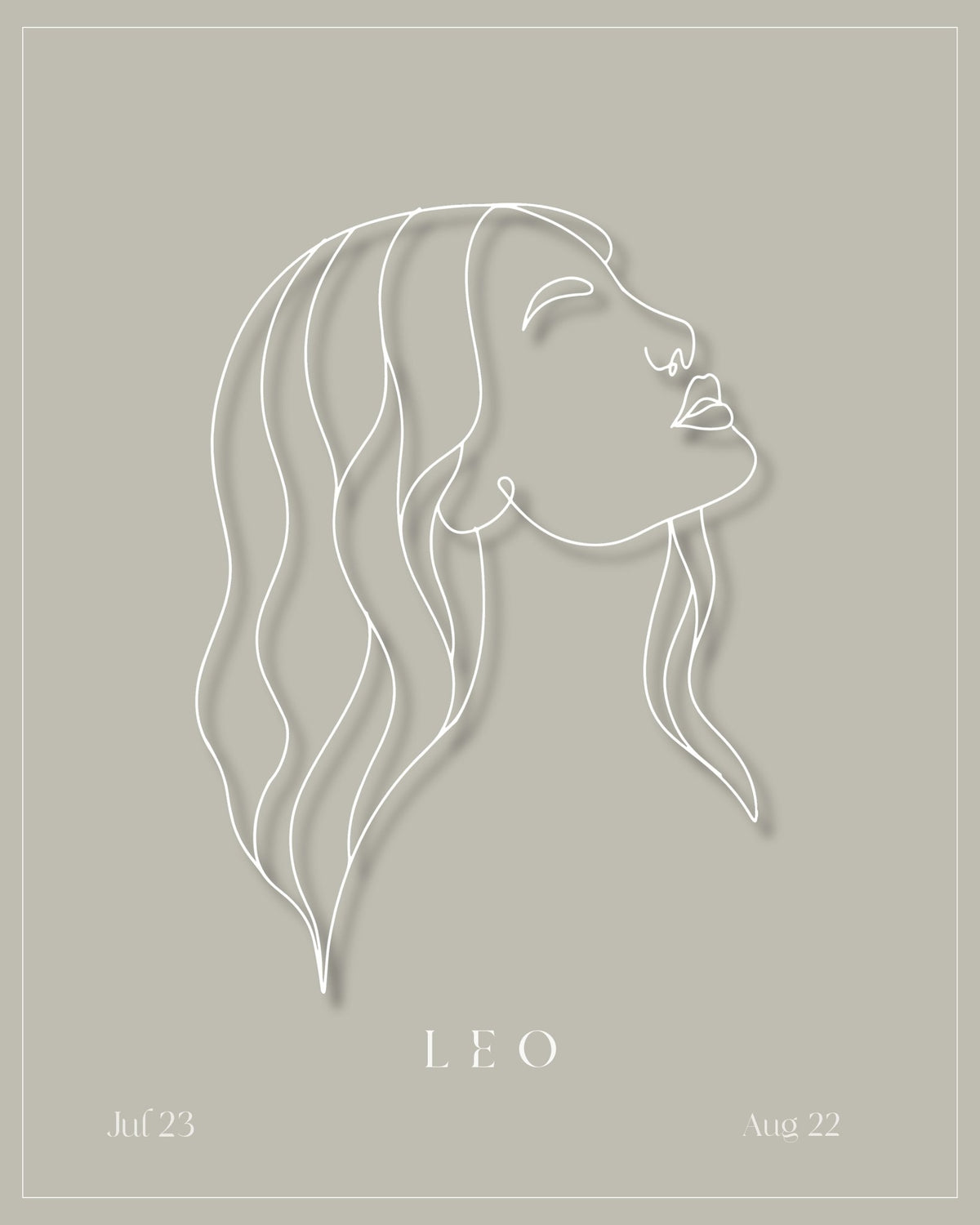 Leo Zodiac Print | Minimalist Line Art Wall Art