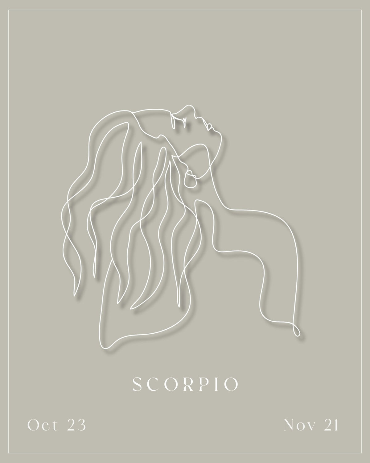Scorpio Zodiac Print | Minimalist Line Art Wall Art