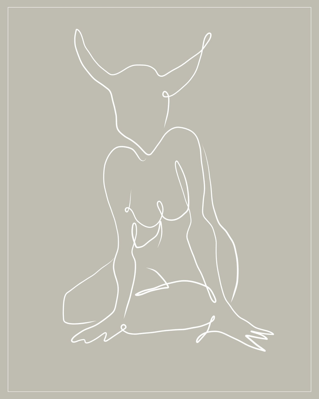 Taurus Zodiac Print | Minimalist Line Art Wall Art