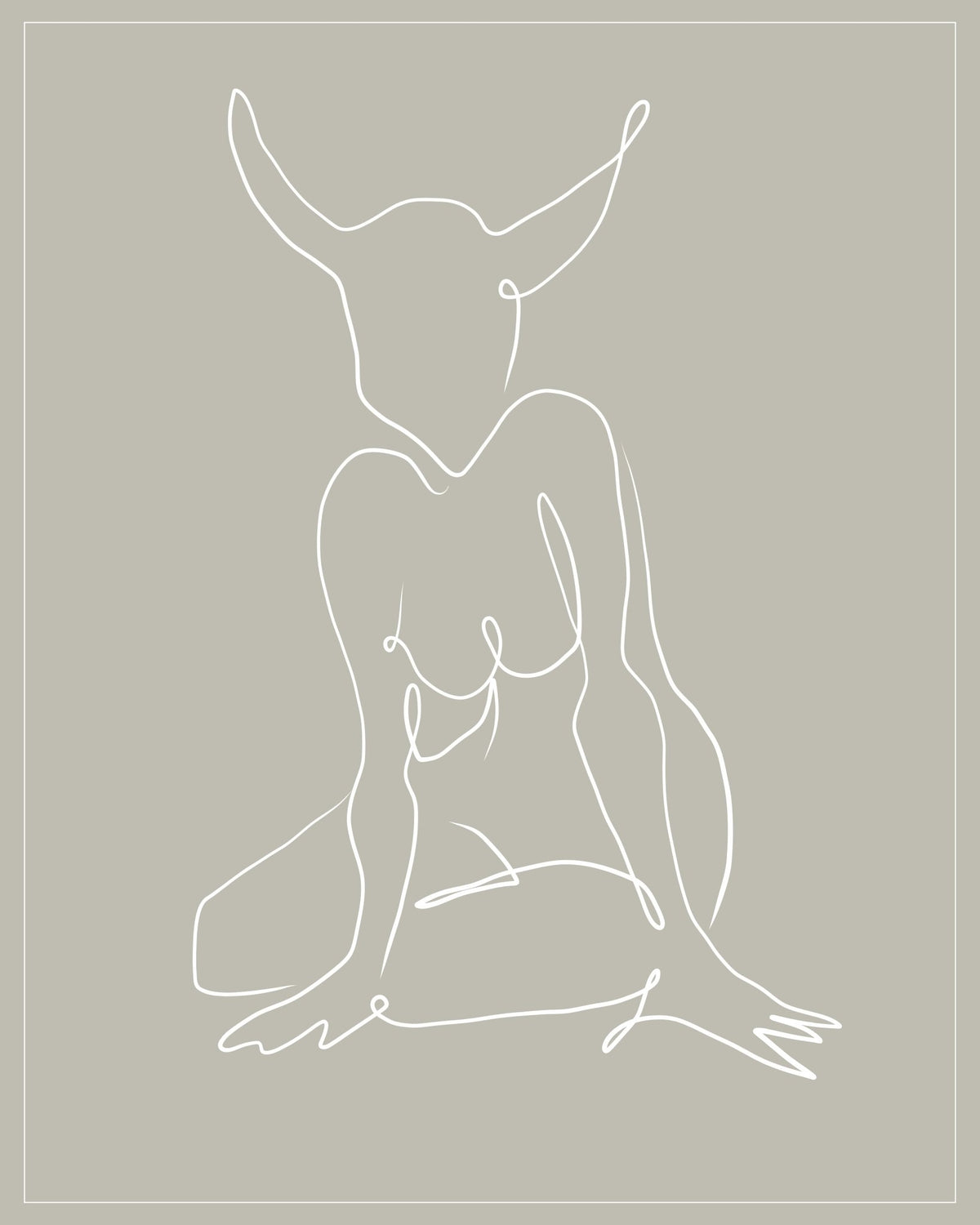 Taurus Zodiac Print | Minimalist Line Art Wall Art