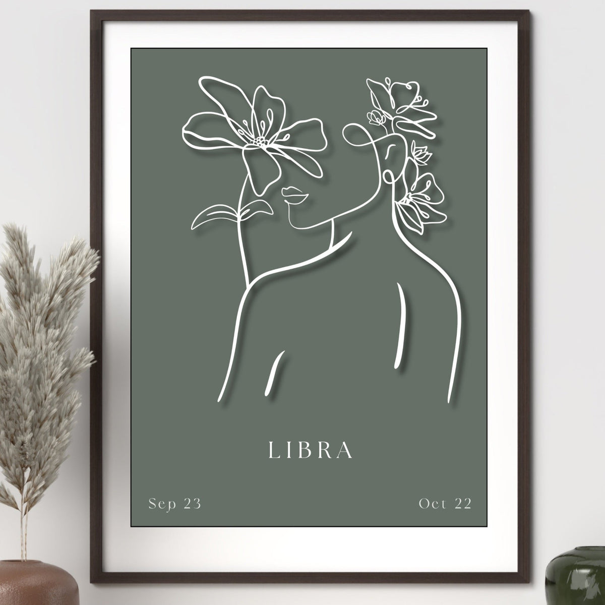 Libra Zodiac Print | Minimalist Line Art Wall Art