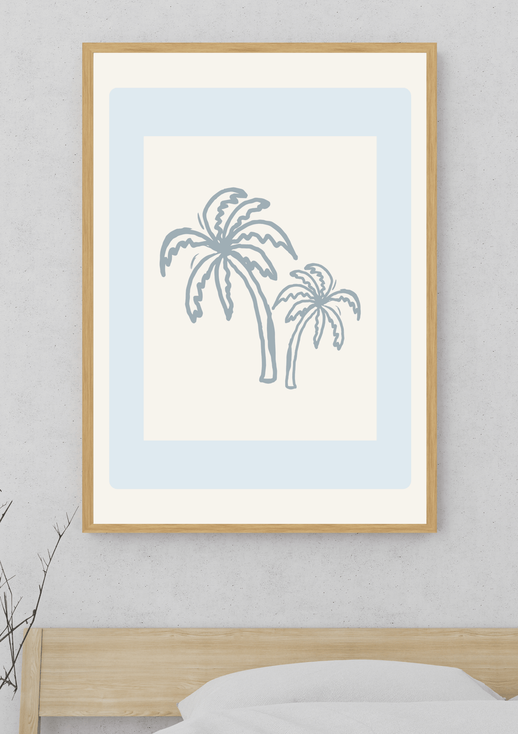 Palm Tree Line Art Print | Coastal Wall Art