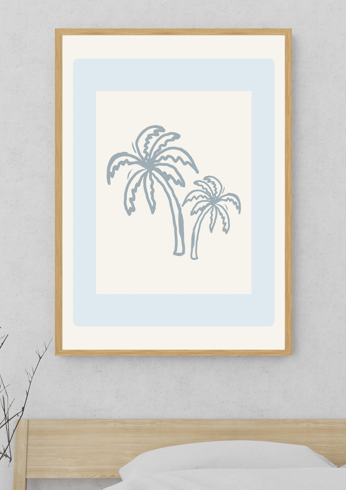 Palm Tree Line Art Print | Coastal Wall Art