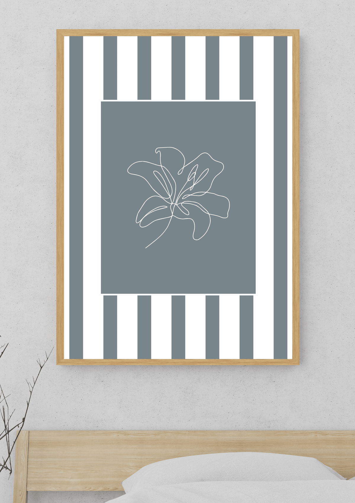 Flower Line Art Print | Minimalist Coastal Wall Art