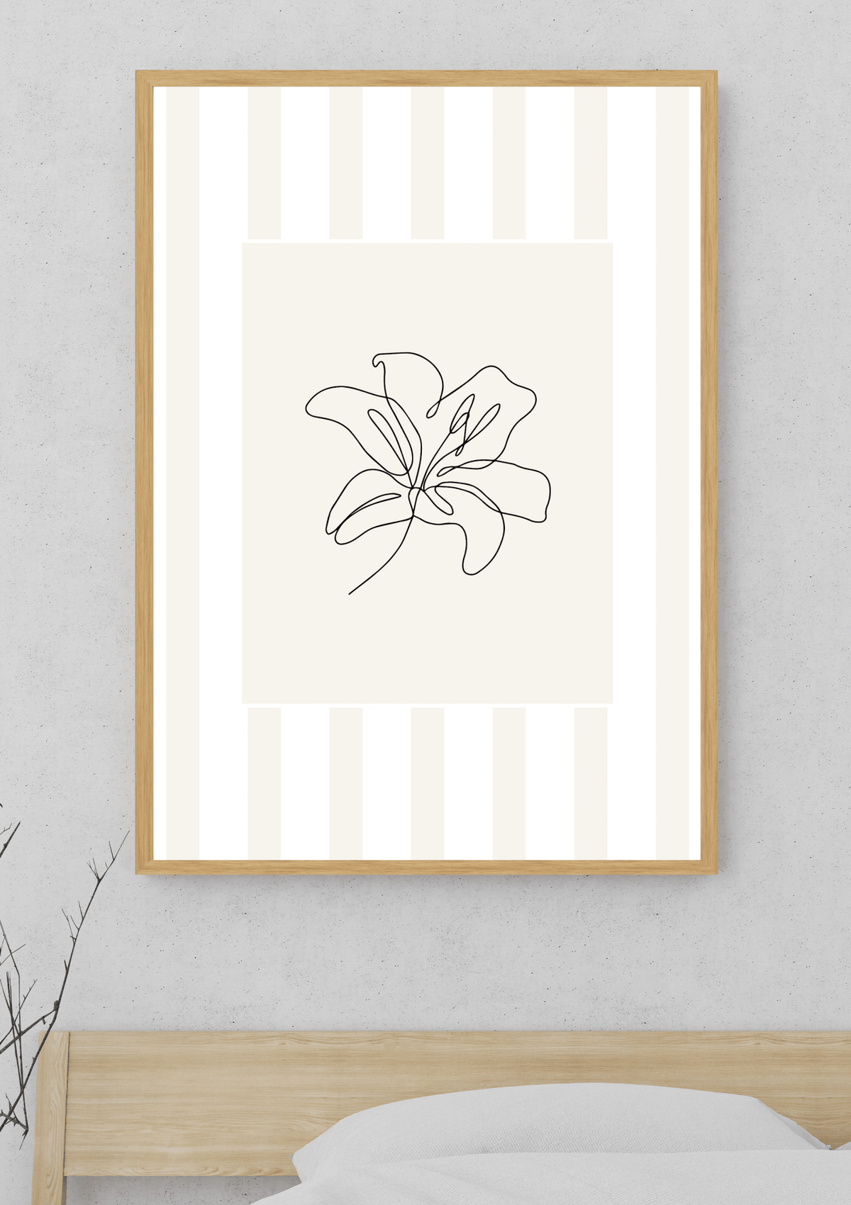 Flower Line Art Print | Minimalist Coastal Wall Art