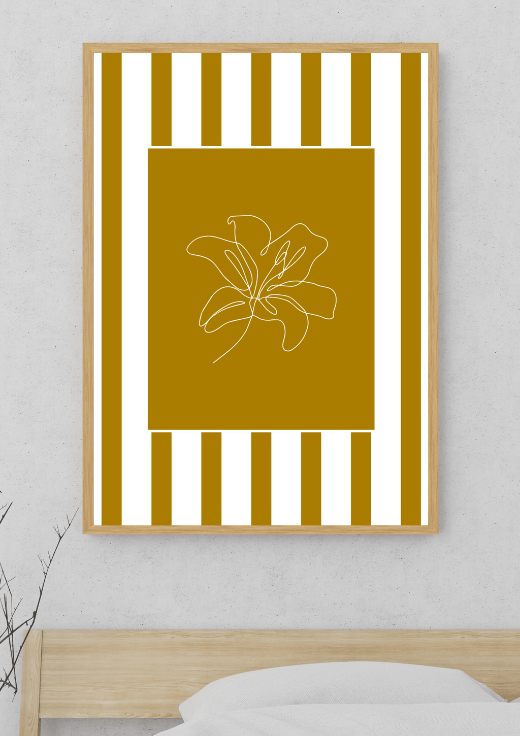 Flower Line Art Print | Minimalist Coastal Wall Art