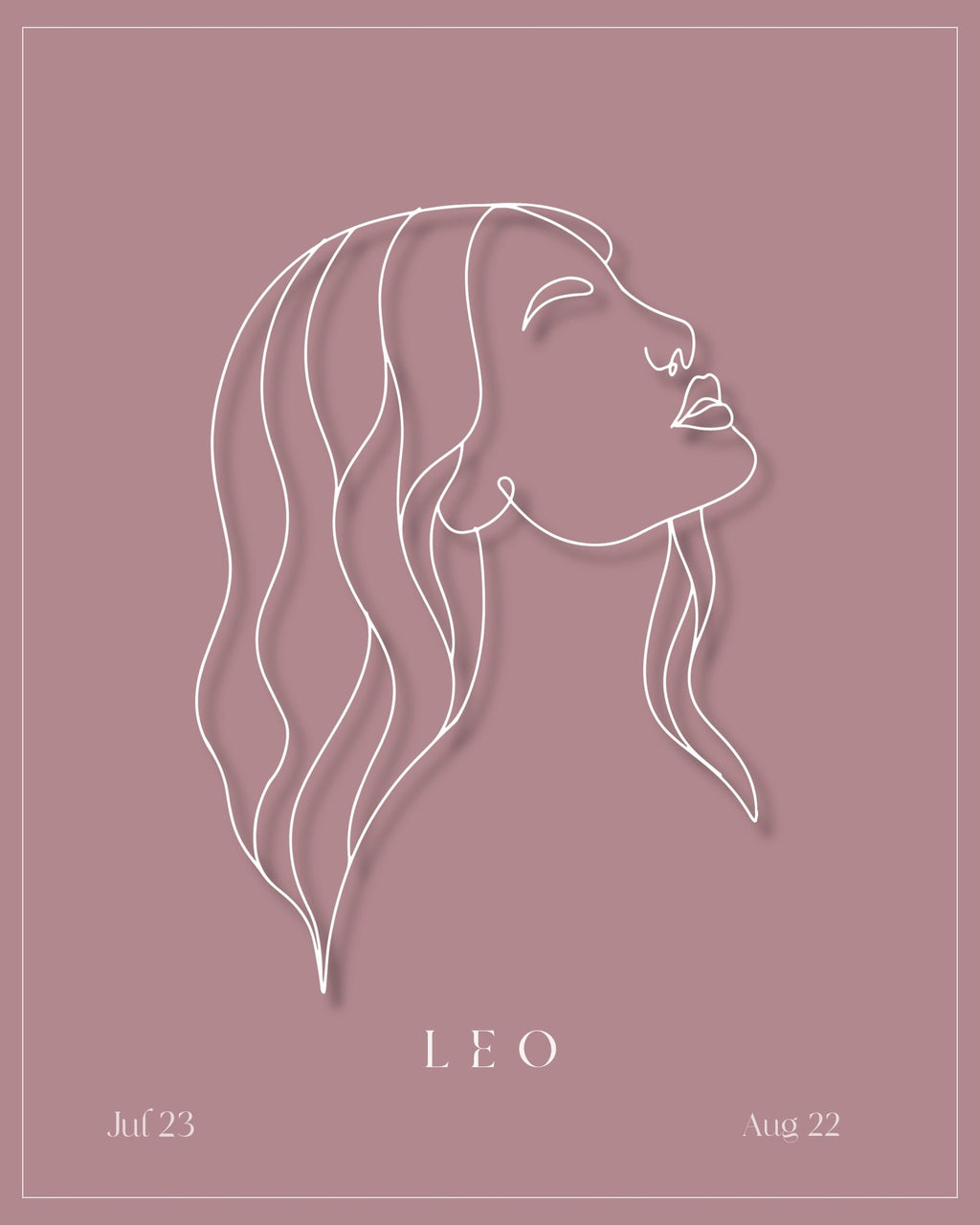 Leo Zodiac Print | Minimalist Line Art Wall Art