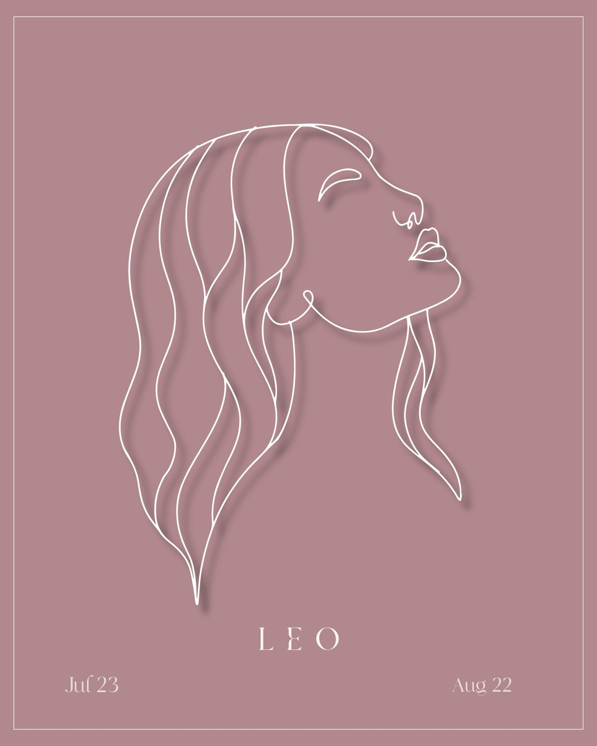 Leo Zodiac Print | Minimalist Line Art Wall Art