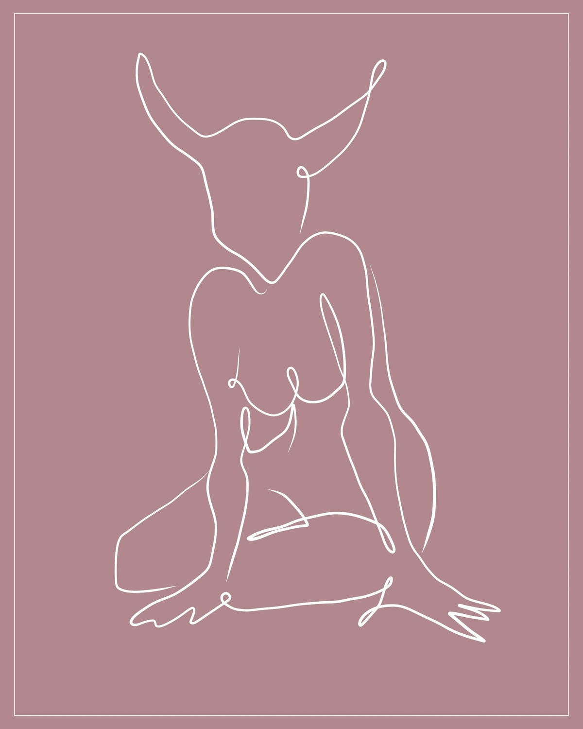 Taurus Zodiac Print | Minimalist Line Art Wall Art