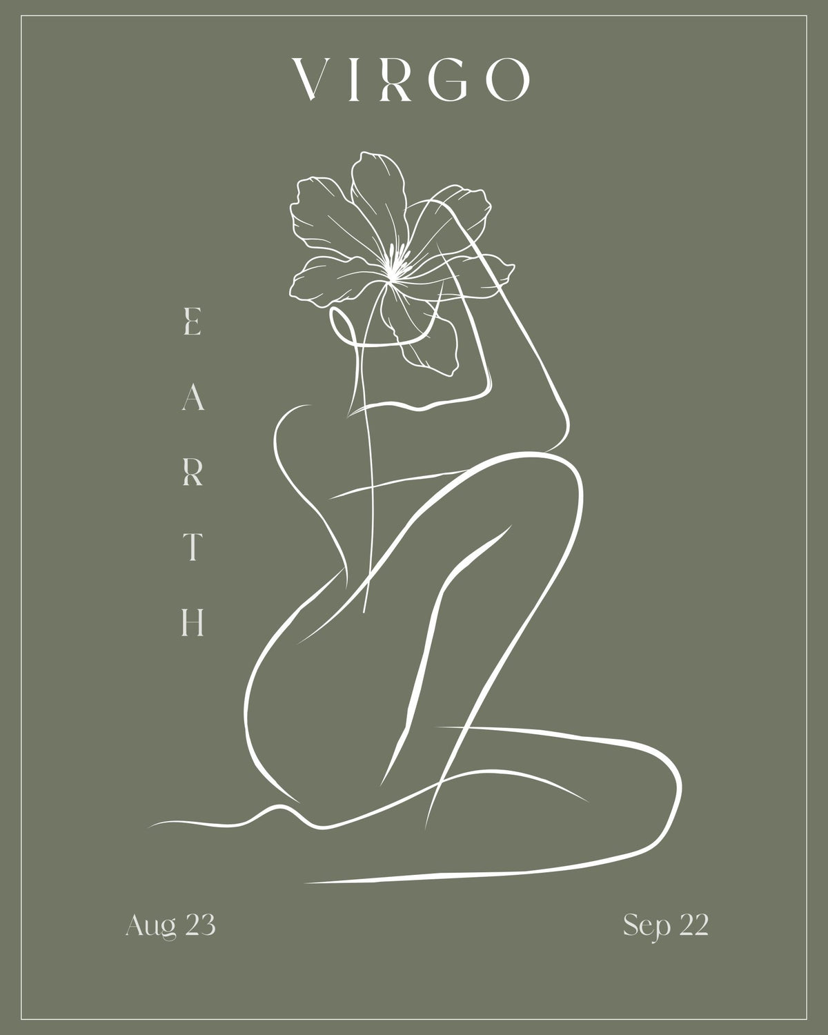 Virgo Zodiac Print | Minimalist Line Art Wall Art