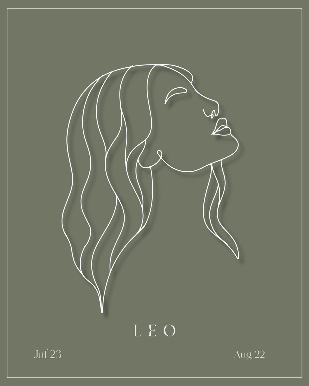 Leo Zodiac Print | Minimalist Line Art Wall Art