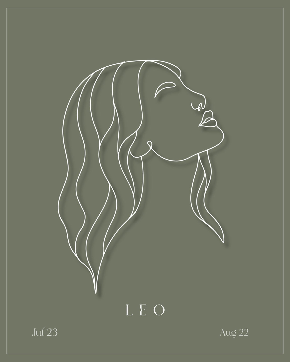 Leo Zodiac Print | Minimalist Line Art Wall Art