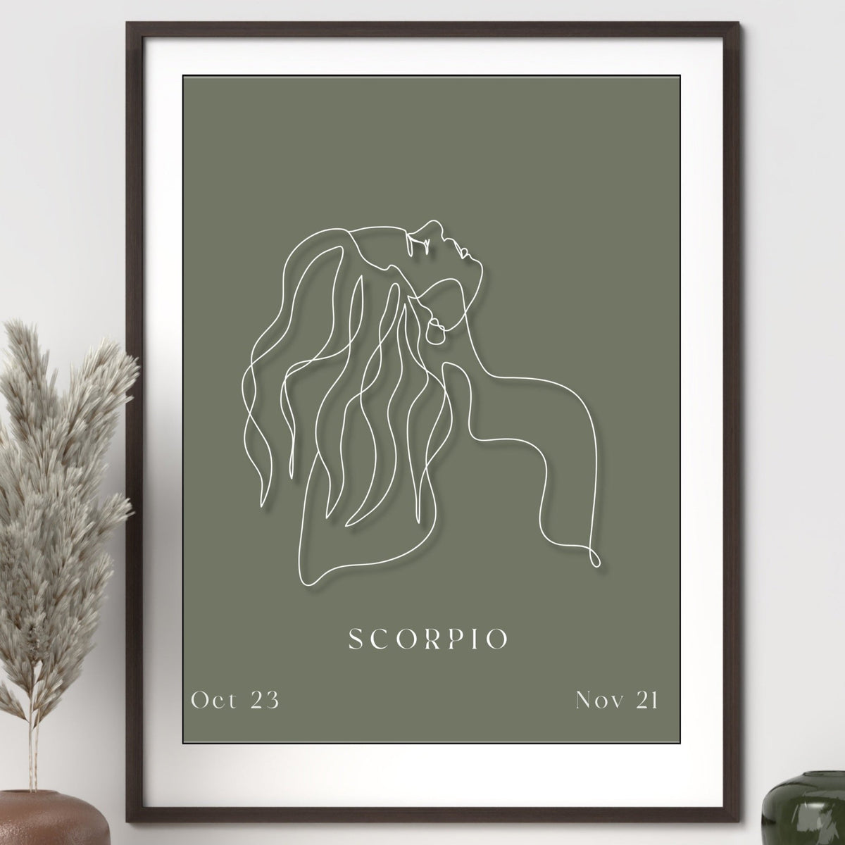 Scorpio Zodiac Print | Minimalist Line Art Wall Art