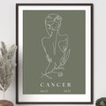 Cancer Zodiac Print | Minimalist Line Art Wall Art