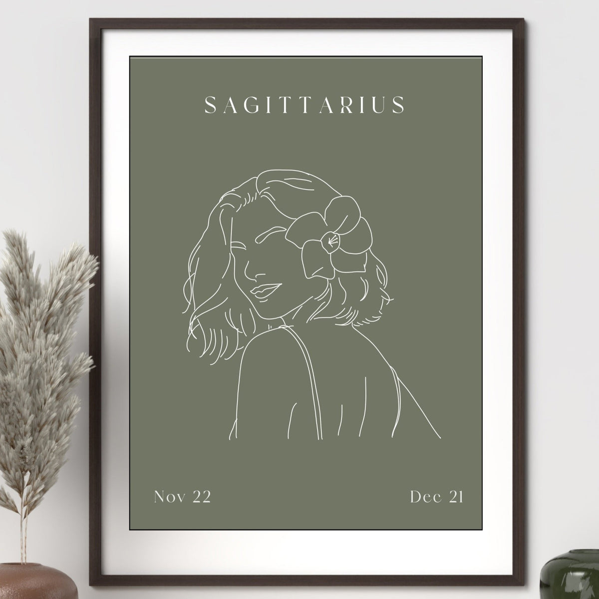 Sagittarius Zodiac Print | Minimalist Line Art Wall Art