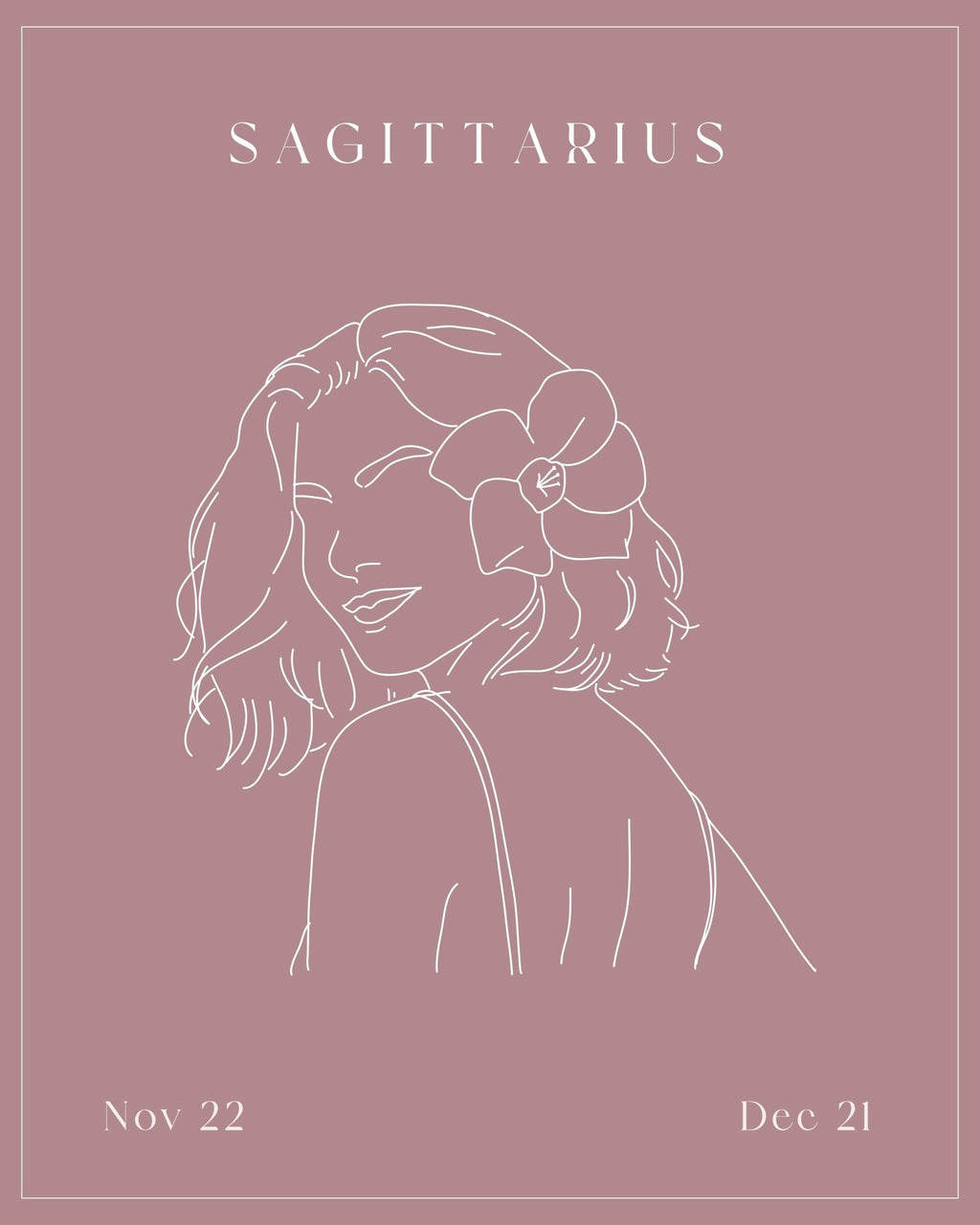 Sagittarius Zodiac Print | Minimalist Line Art Wall Art