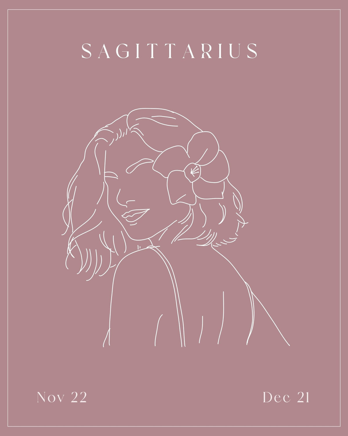 Sagittarius Zodiac Print | Minimalist Line Art Wall Art