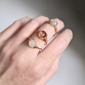 Handmade Brown Faceted Wire-Wrapped Ring