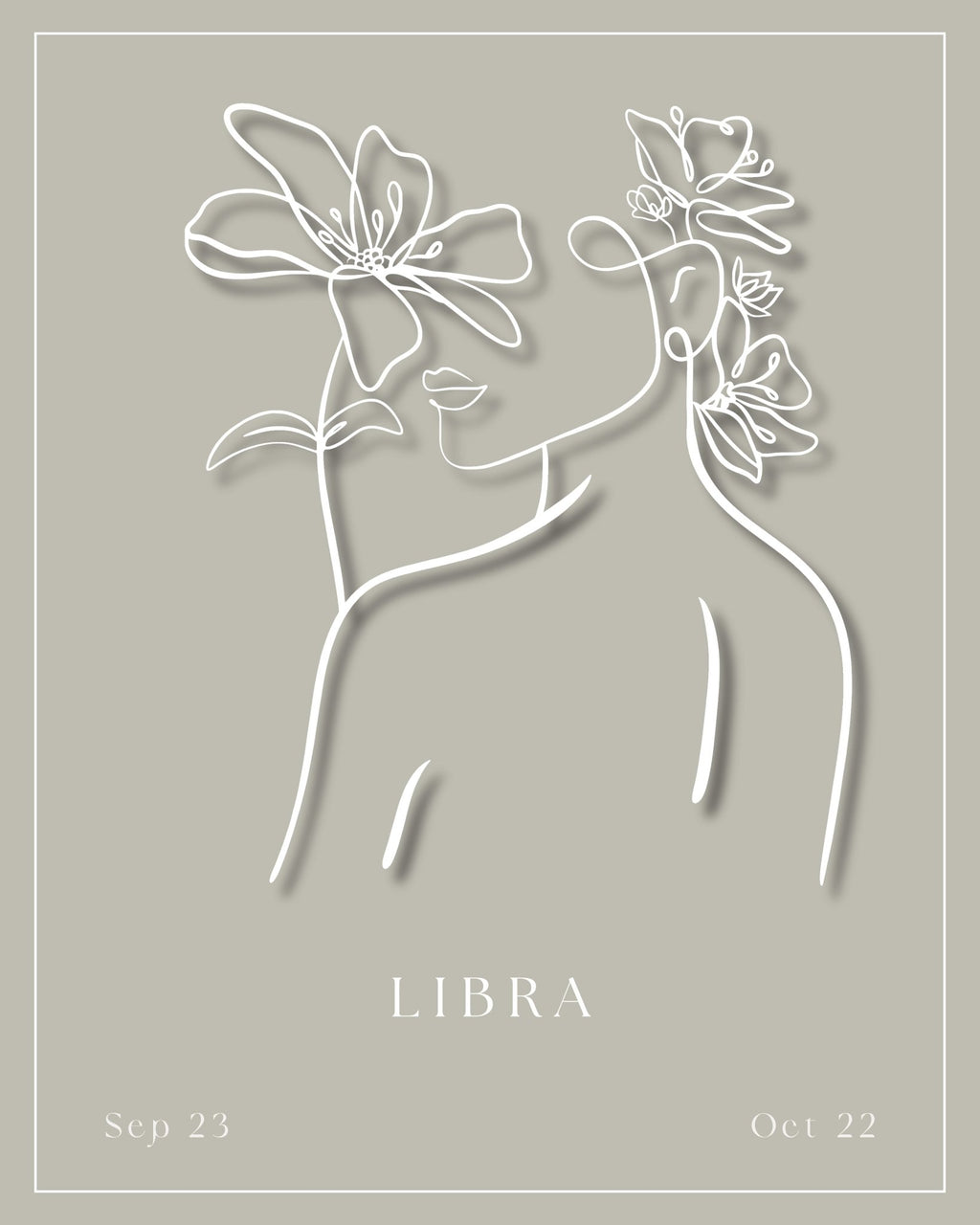 Libra Zodiac Print | Minimalist Line Art Wall Art