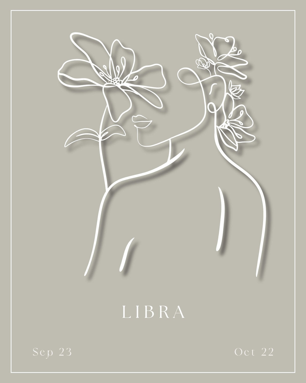 Libra Zodiac Print | Minimalist Line Art Wall Art