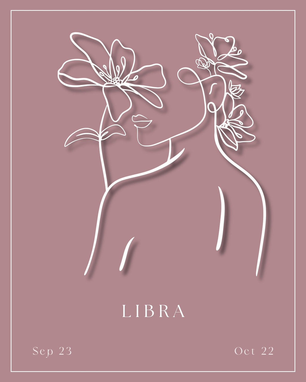 Libra Zodiac Print | Minimalist Line Art Wall Art
