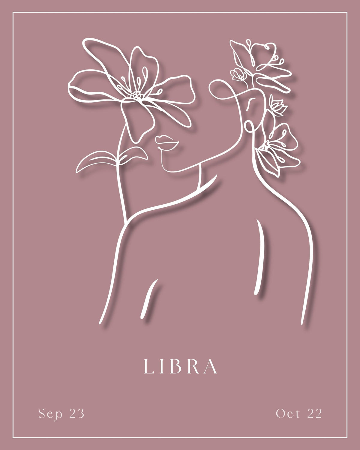 Libra Zodiac Print | Minimalist Line Art Wall Art