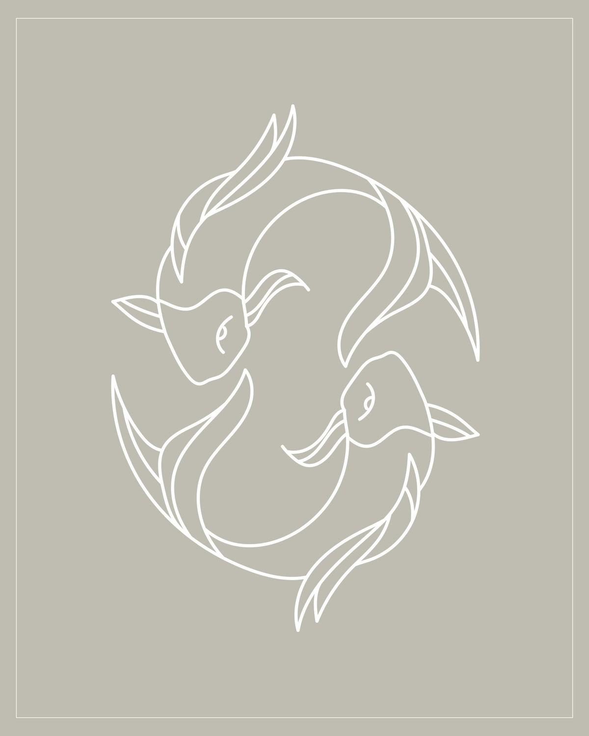 Pisces Zodiac Print | Minimalist Line Art Wall Art