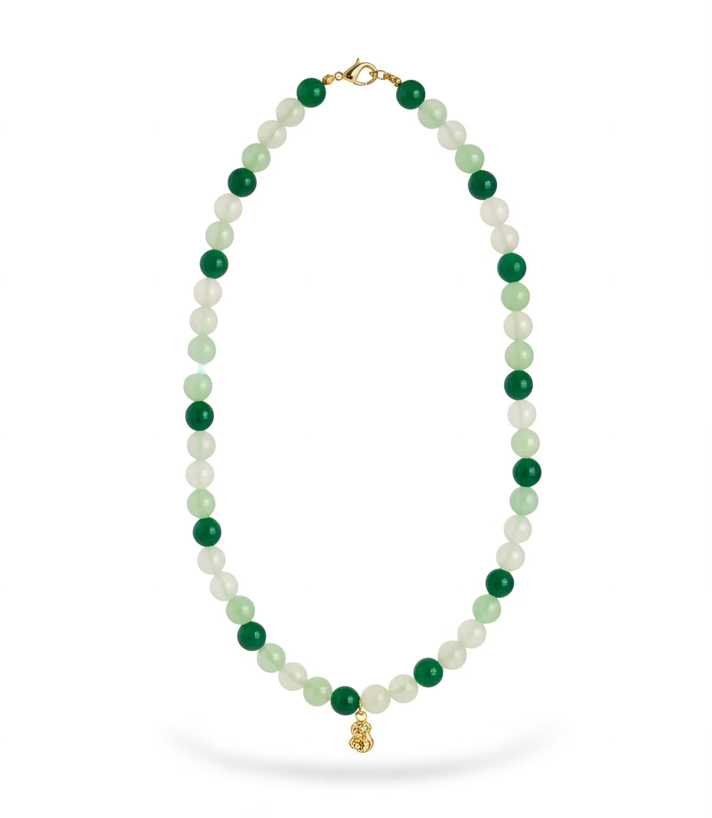Green & White Personalised Beaded Necklace