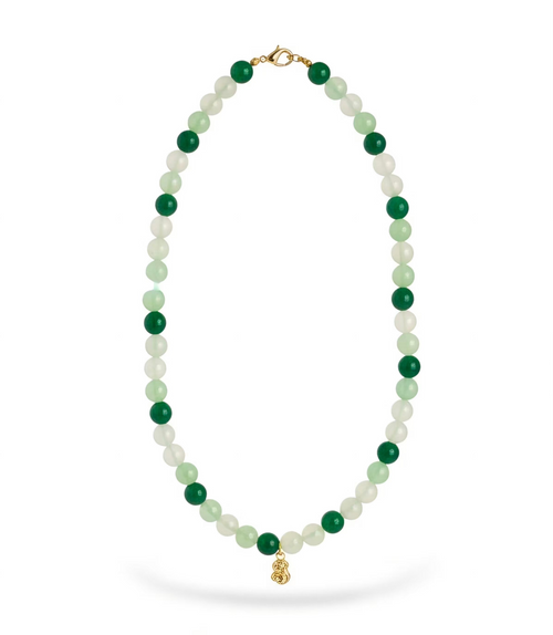 Green & White Personalised Beaded Necklace
