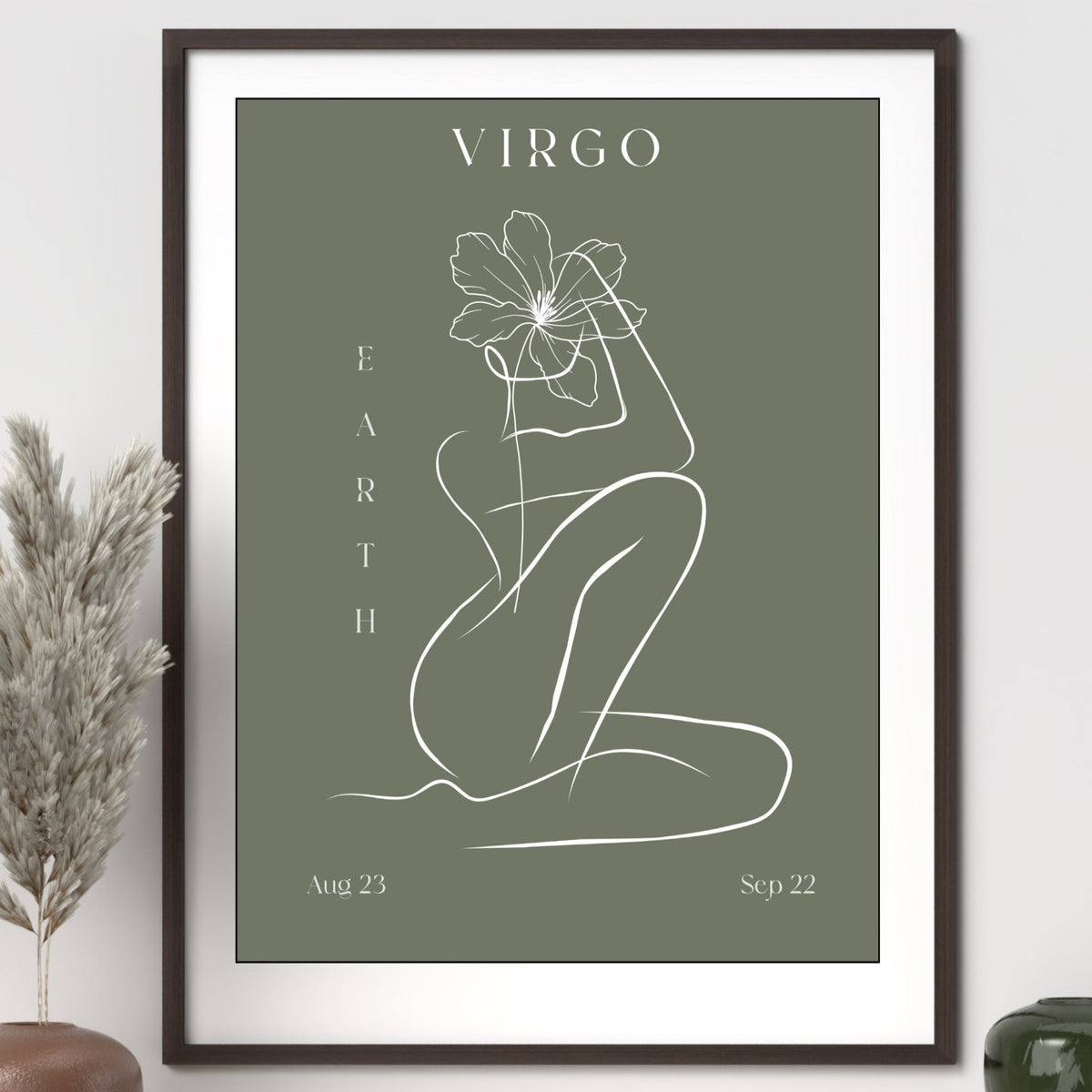 Virgo Zodiac Print | Minimalist Line Art Wall Art
