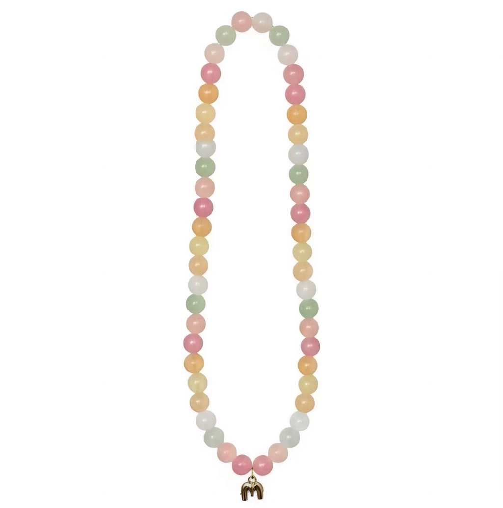 Pastel Rainbow Personalised Beaded Necklace