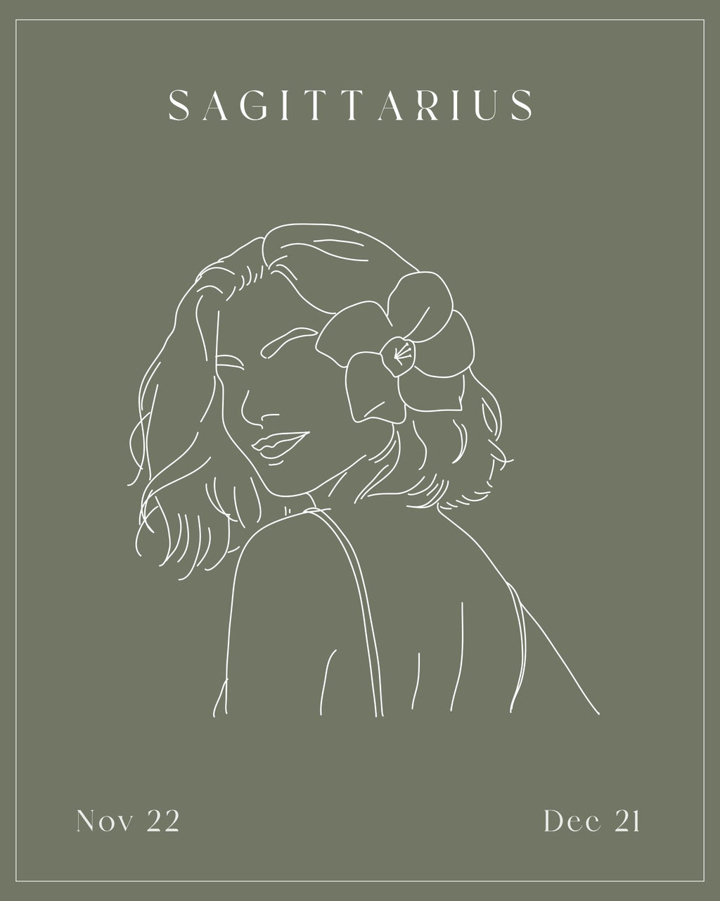 Sagittarius Zodiac Print | Minimalist Line Art Wall Art