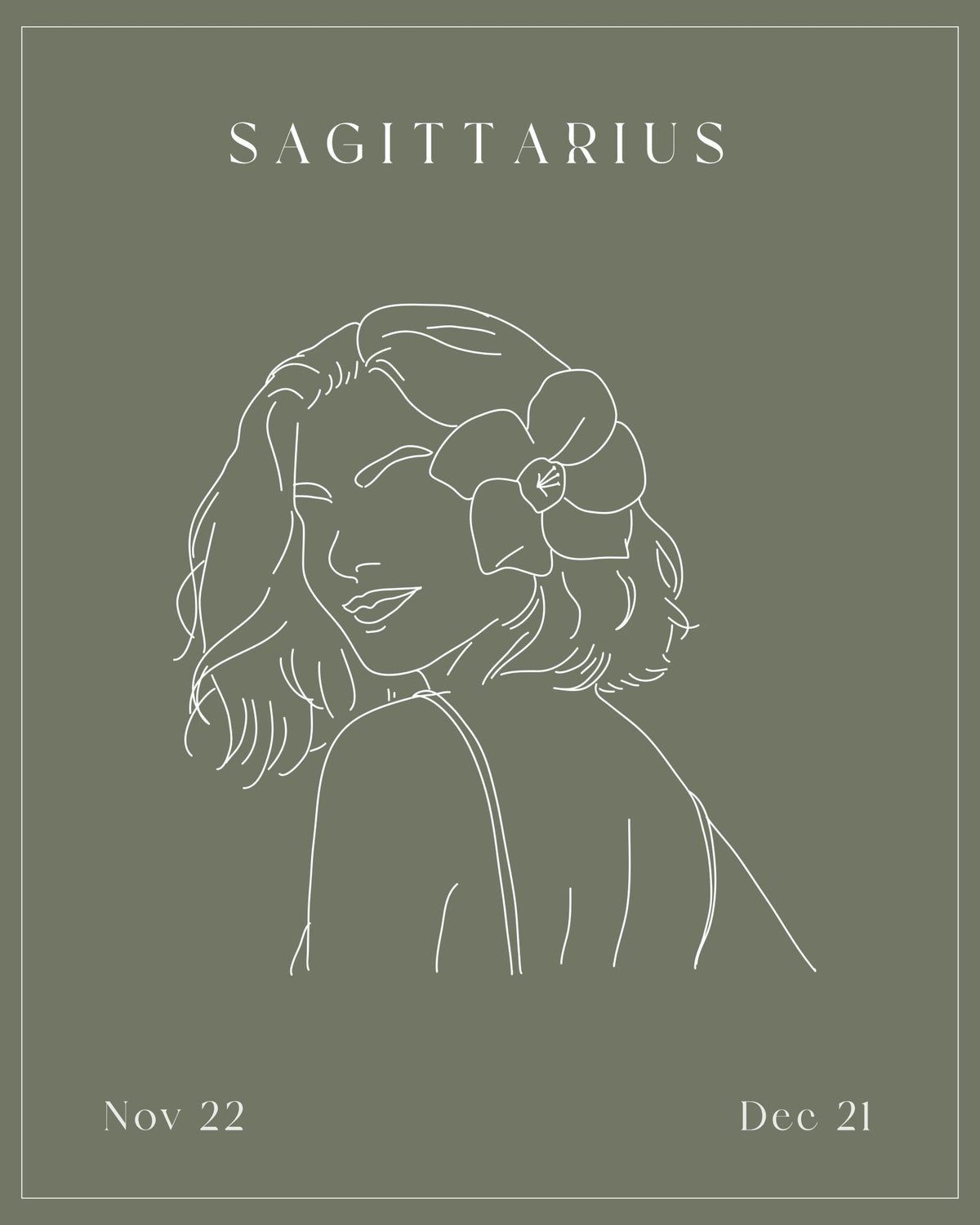 Sagittarius Zodiac Print | Minimalist Line Art Wall Art