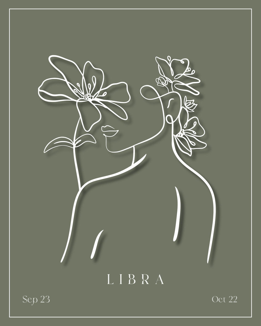 Libra Zodiac Print | Minimalist Line Art Wall Art