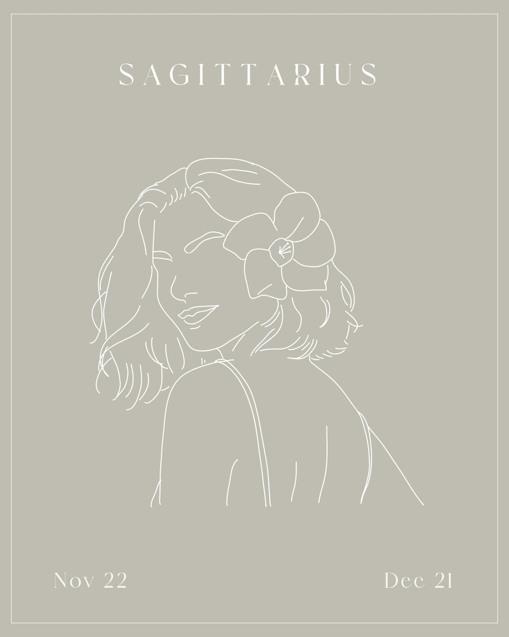 Sagittarius Zodiac Print | Minimalist Line Art Wall Art