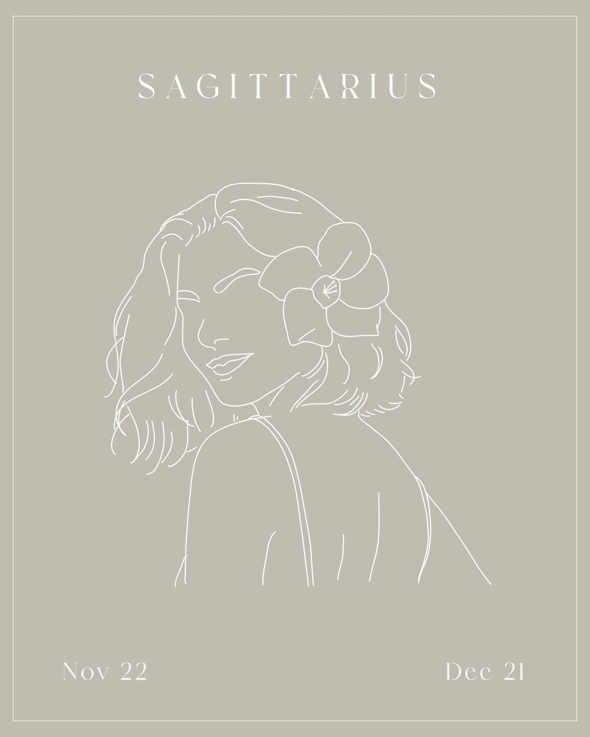 Sagittarius Zodiac Print | Minimalist Line Art Wall Art